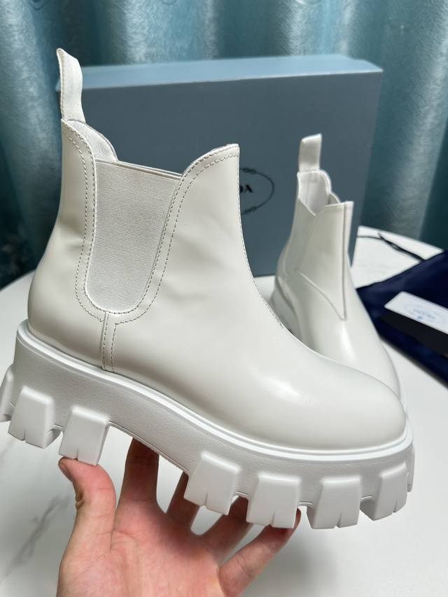 Factory Price P Prada Ankle Boots, Unisex Upper: Imported Cowhide Lining: Import