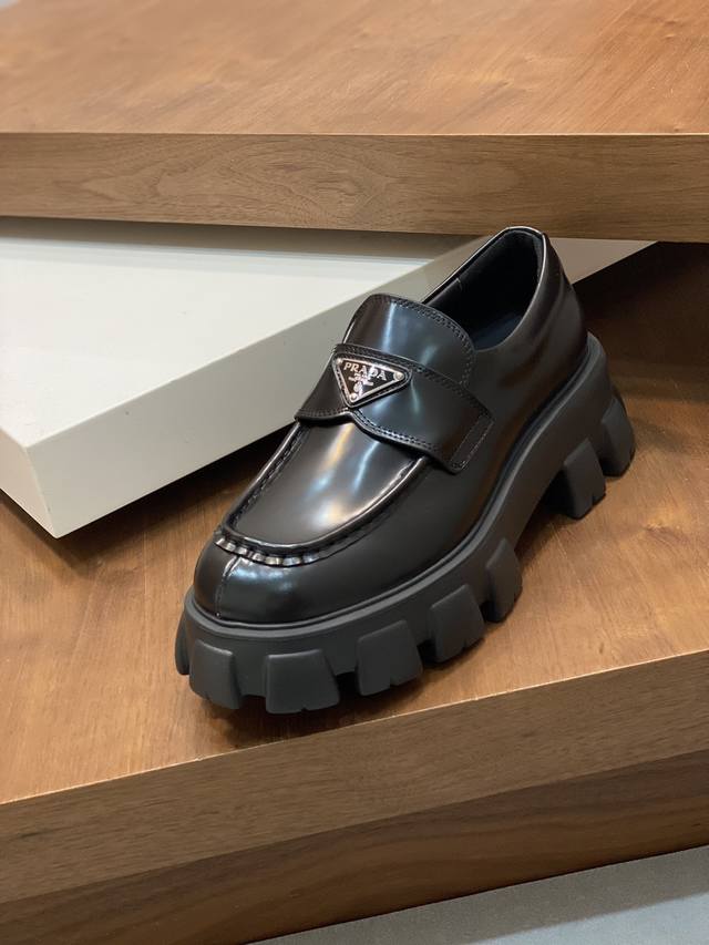 Factory Price P Prada Men's Loafers: Hot Launch! Top-Tier Version!! Completely R