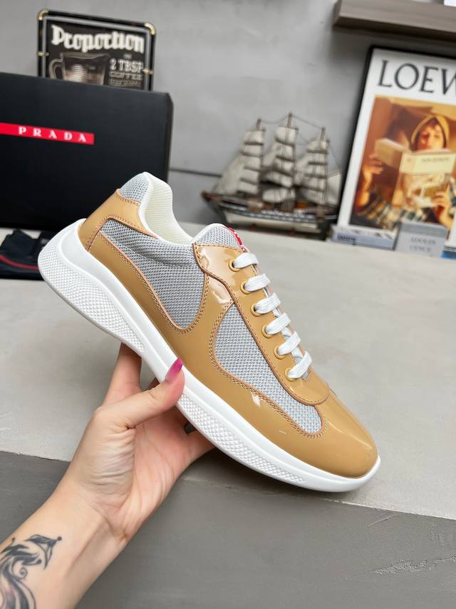 Prada top-of-the-line sneakers. Features include an imported flyknit upper with