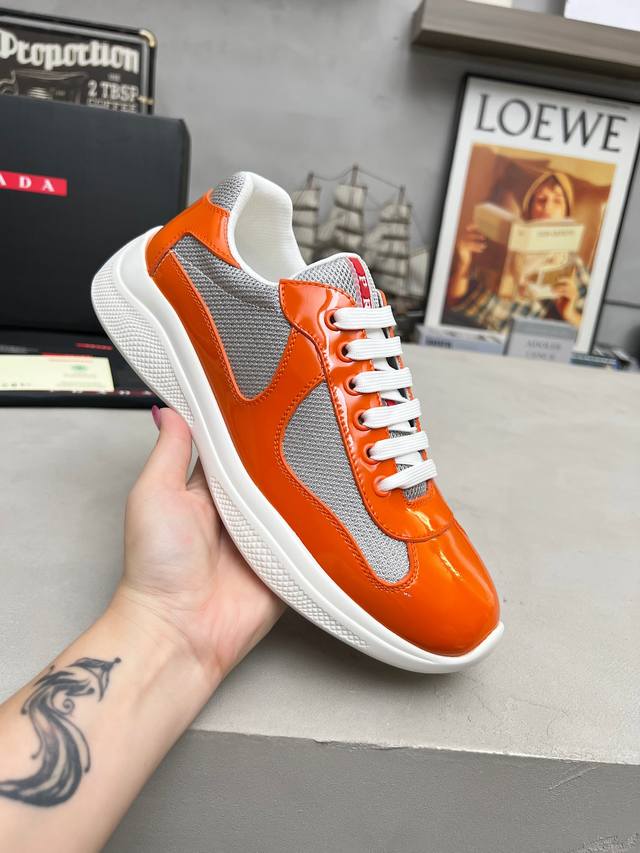 Prada top-of-the-line sneakers. Features include an imported flyknit upper with