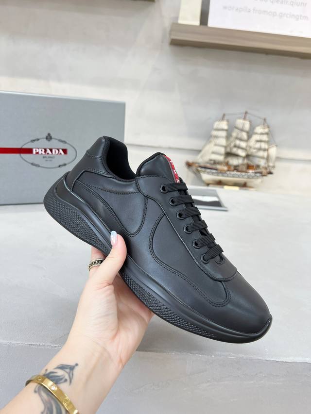 Prada top-of-the-line sneakers. Features include an imported flyknit upper with