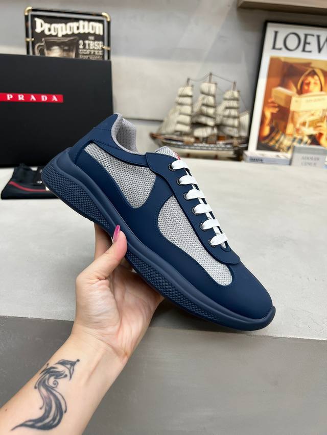 Prada Top-Tier Sneakers (Ddd) Upper: Imported flyknit fabric combined with soft