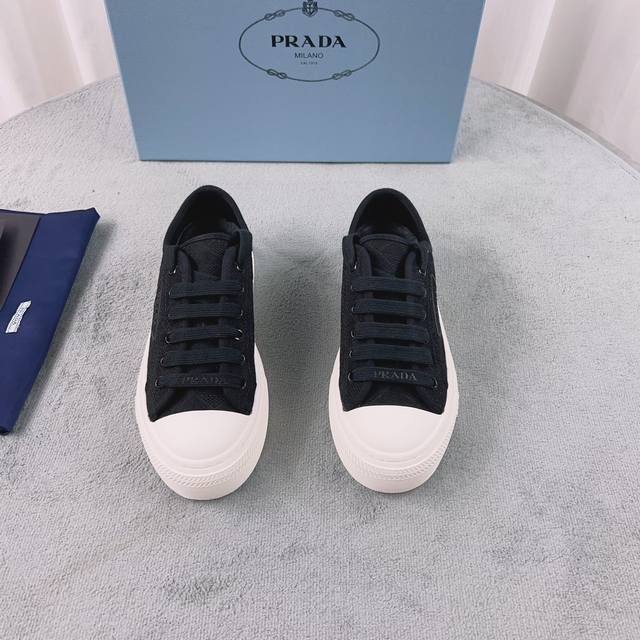 Prada Top-Tier Version Upper: Washed canvas + epoxy resin finish Lining: Importe