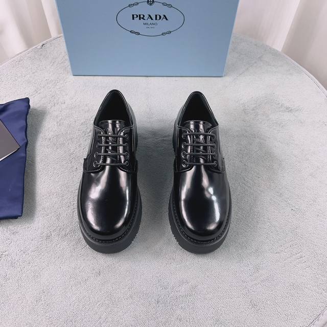 Prada New Loafers Upper: Imported split patent leather Lining: Mixed sheepskin S