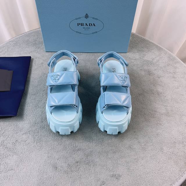 Prada New Sandals Upper: Imported sheepskin Lining: Imported mixed sheepskin Sol