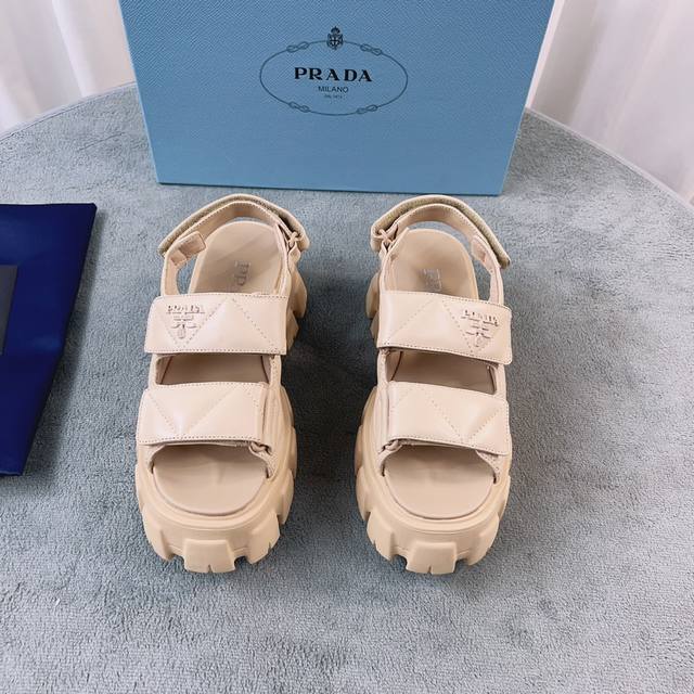 Prada New Sandals Upper: Imported sheepskin Lining: Imported mixed sheepskin Sol