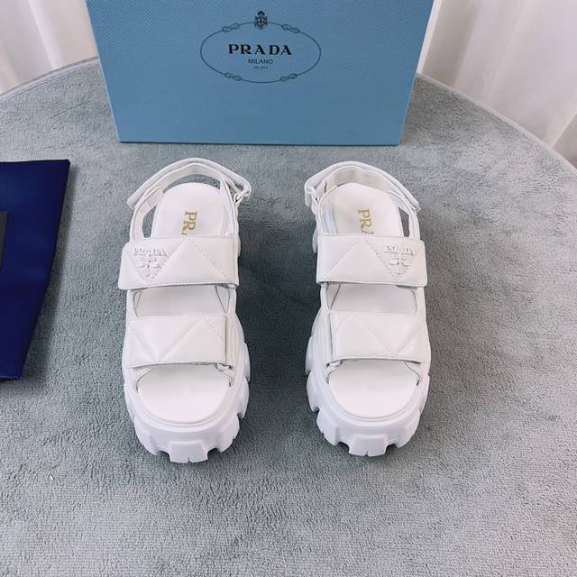 Prada New Sandals Upper: Imported sheepskin Lining: Imported mixed sheepskin Sol