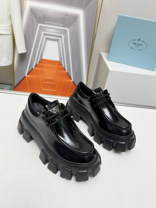 Prada Couple Style Loafers/Height-Increasing Leather Shoes - Hot New Arrival! Or