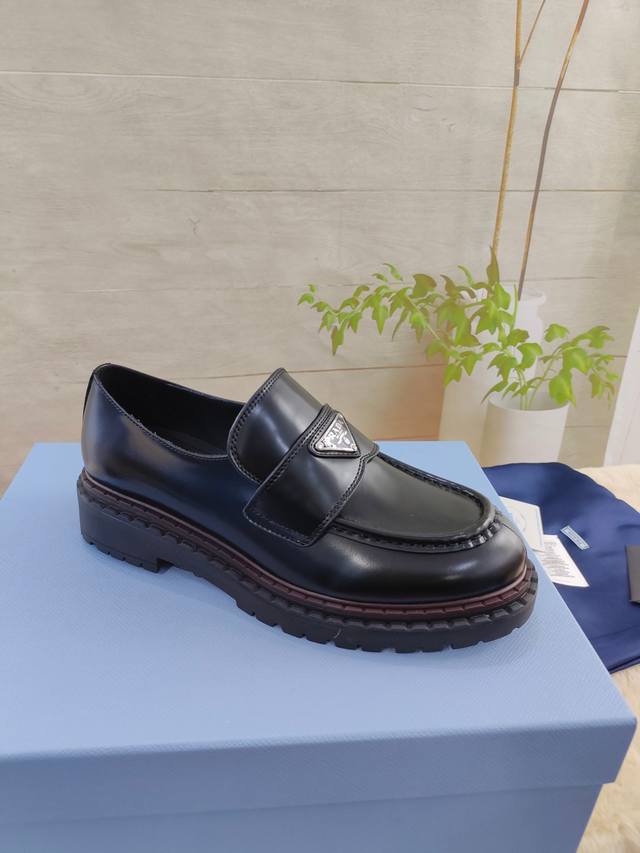 Men's +10 Prada 2025 Early Spring New Men's Shoes Prada Top Version Material: Sp