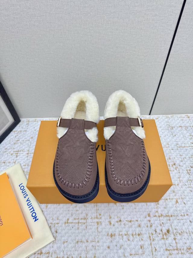 High-quality factory-made Louis Vuitton 25 Colorado series plush Mary Jane shoes