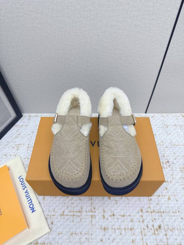 High-quality factory-made Louis Vuitton 25 Colorado series plush Mary Jane shoes