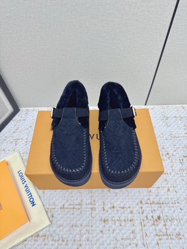 High-quality factory-made Louis Vuitton 25 Colorado series plush Mary Jane shoes