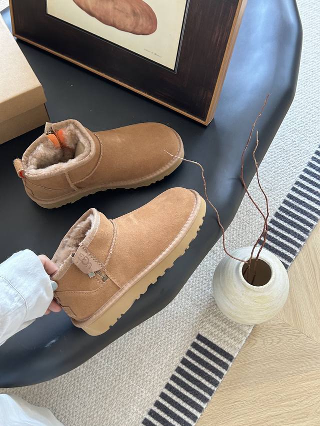 Ugg Women's Size: 35-40 New thin-soled Ugg classic mini ankle boots with zipper,