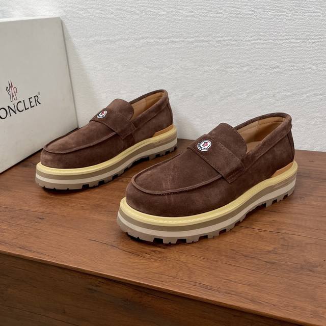 Moncler Men's New Leather Platform Loafers These loafers are crafted from calfsk