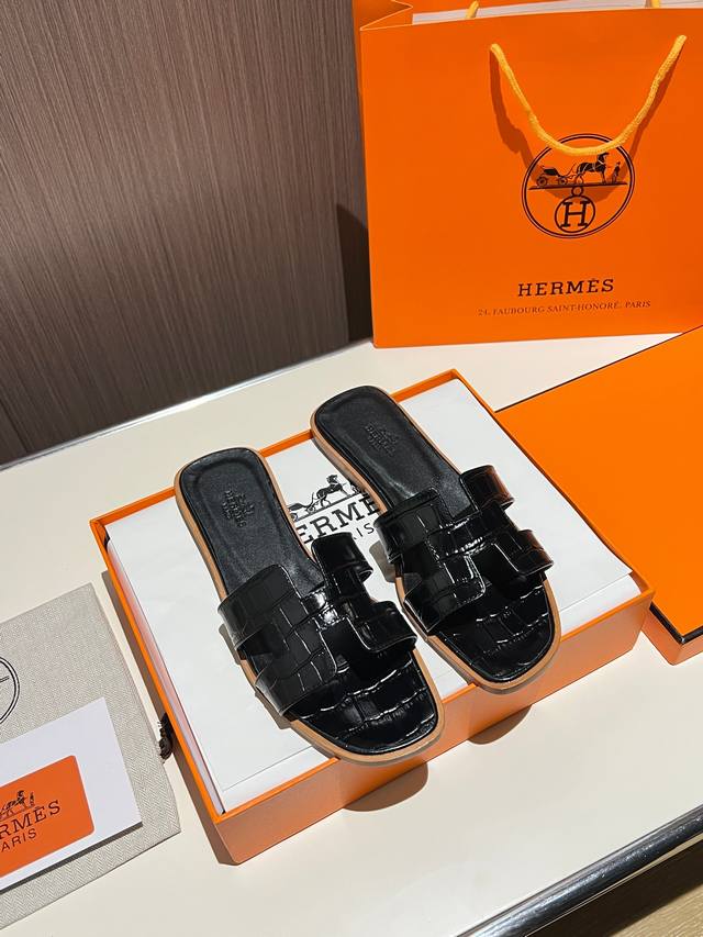 Hermes 2025 Spring/Summer New Color Classic Oran Color Block Racer Women's Slipp