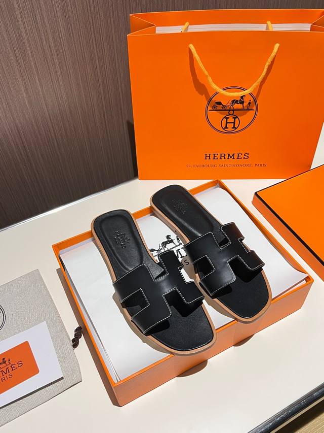 Hermes 2025 Spring/Summer New Color Classic Oran Color Block Racer Women's Slipp