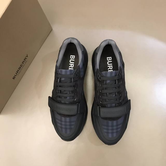 Burberr* New Men's Height-Increasing Sneakers! High-end quality, the upper is ma