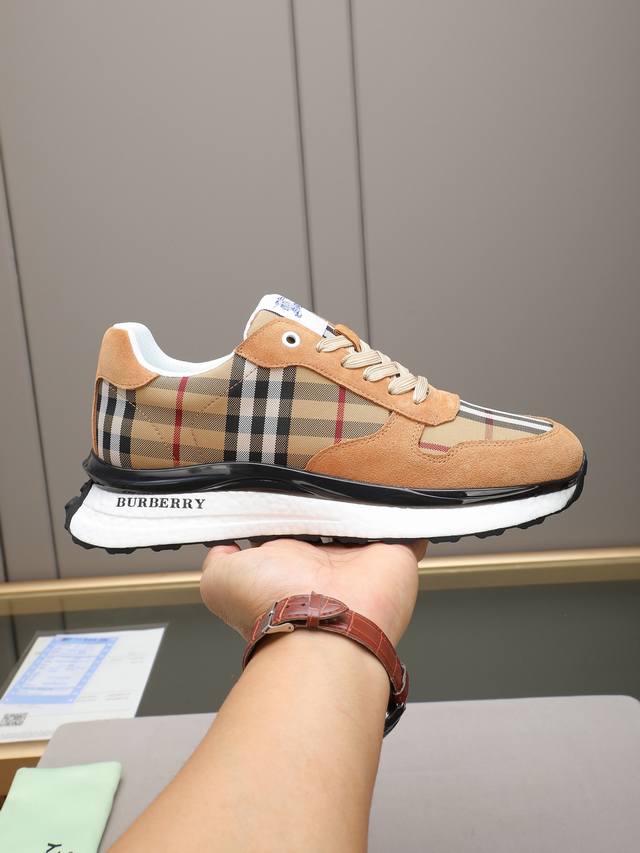 Burberry, a top-tier fashion brand, presents a men's shoe that can complement v
