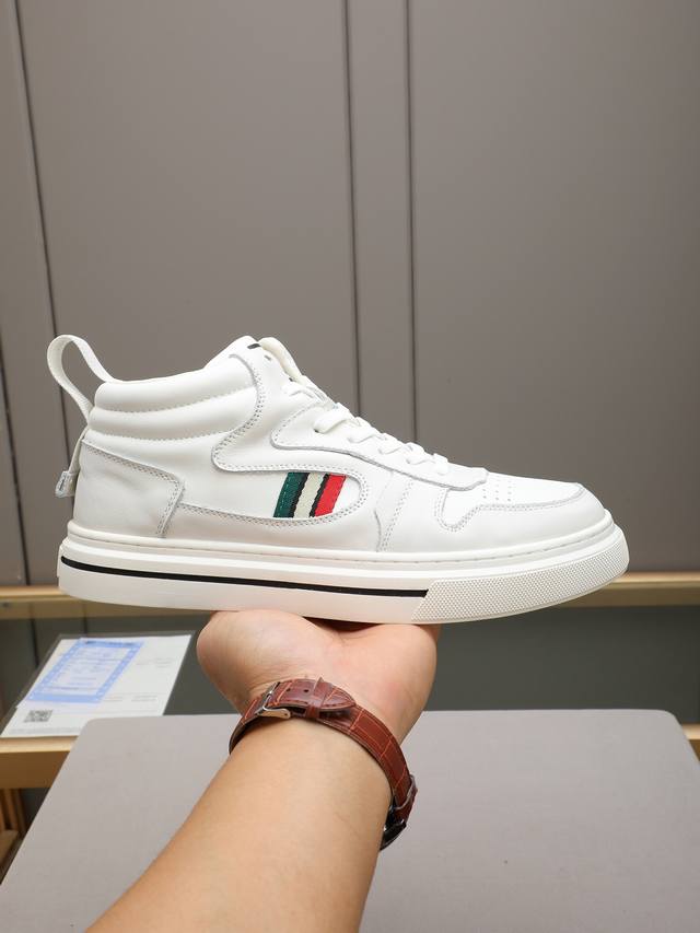 Gucci top-grain cowhide leather with cotton lining, non-slip and wear-resistant