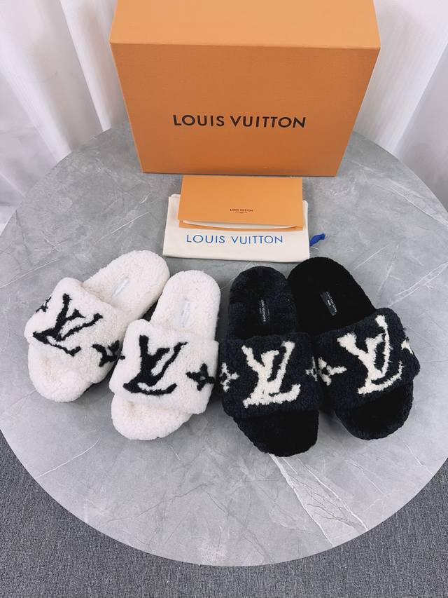Louis Vuitton New Wool Slippers - Soft and Fine Wool Top-Quality Pure Fur Strai