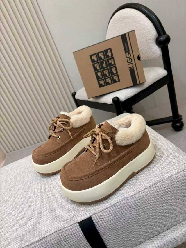 Real Price: 2025 New Ugg Lace-up Snow Boots Simple and stylish suede design on t