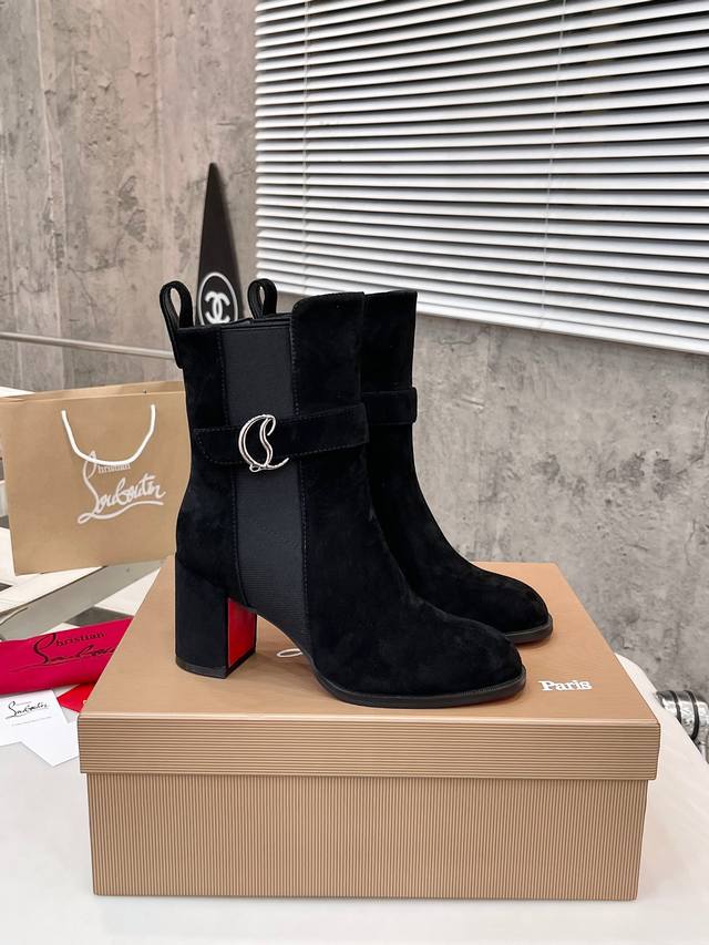 New Color: Black Sheepskin Boots: Christian Louboutin Cl's new chunky-heeled pl
