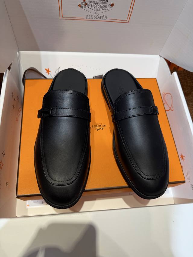 Hermes Bouning Men's Slip-on Slip-on Shoes - Leather Midsole Original purchase,