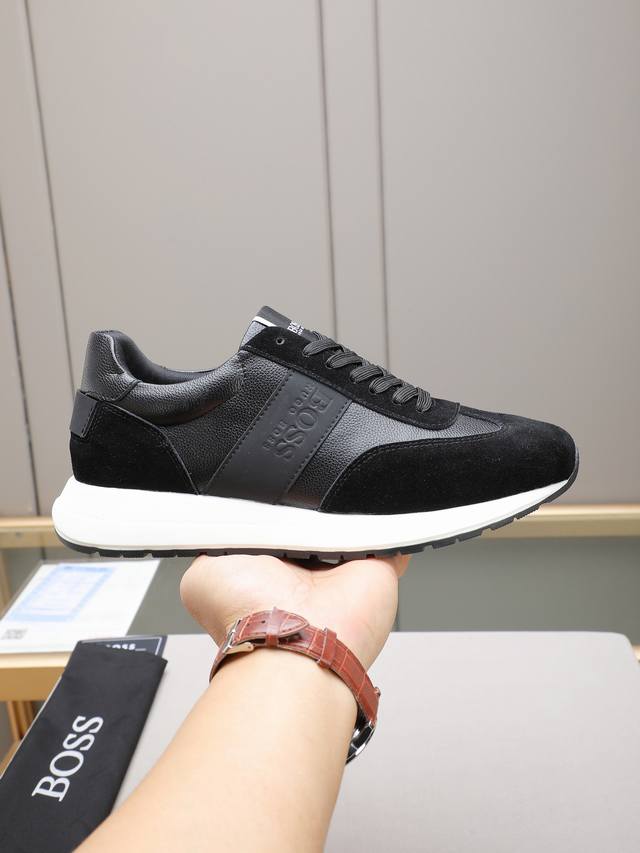 A super stylish casual shoe from Boss! Made with premium top-grain calfskin, br