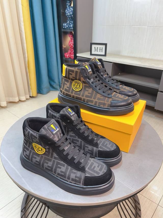 Factory Price p Fendi: Men's High-End Brand: High-Top Series: Official 1:1 Lates