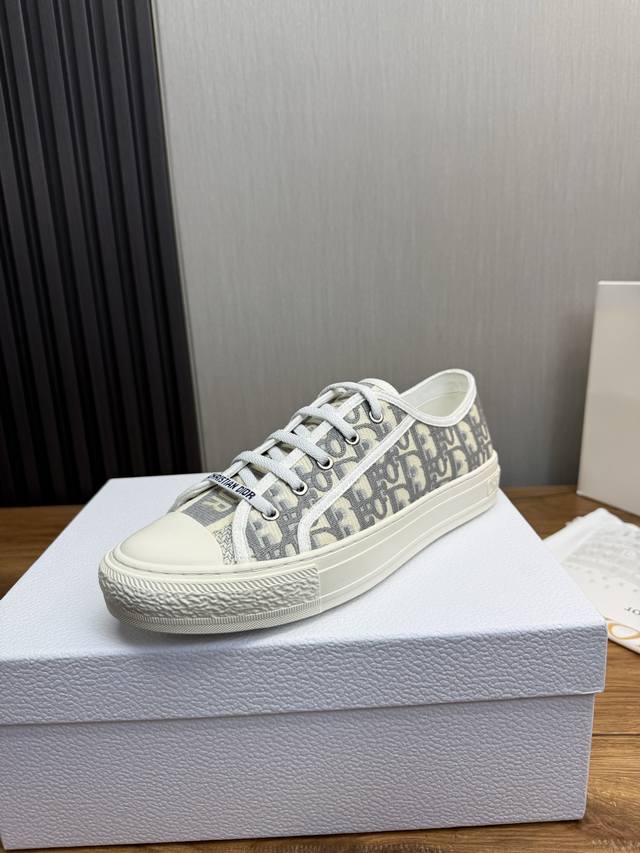 Factory Price 'Dior Monogram Embroidered Platform Canvas Shoes Casual Sneakers C