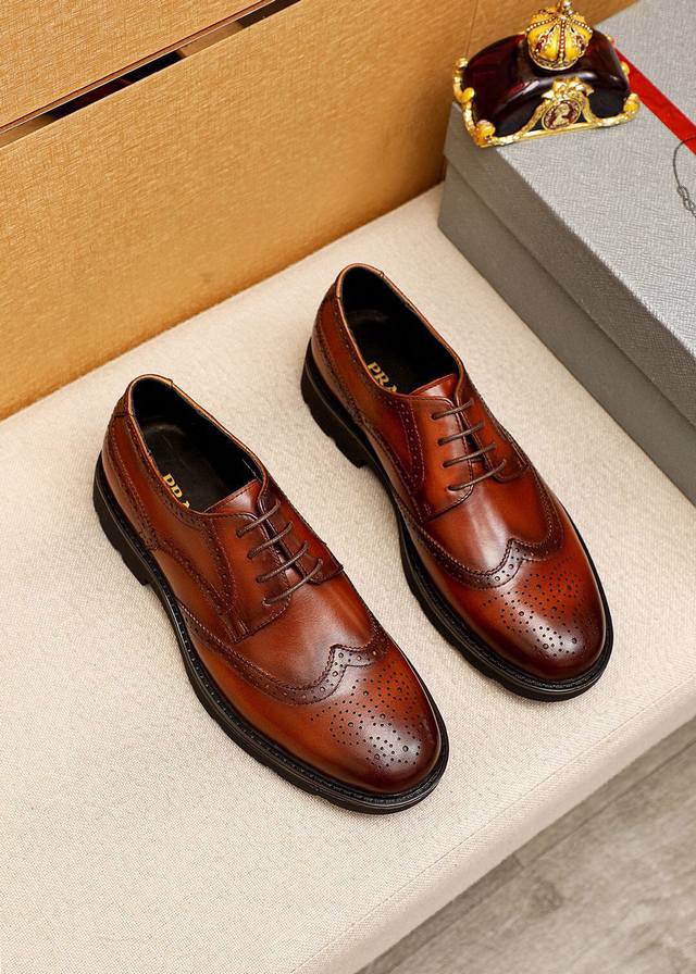Product Trademark: Prada Business Leather Shoes True Sizes: 38-44, 45 (Custom M