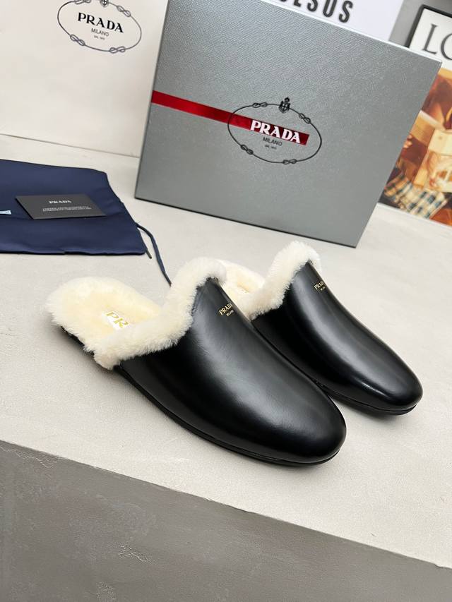 Factory Price (pp): Prada: Winter Thick-Soled Wool Shoes Fashion Runway Style,