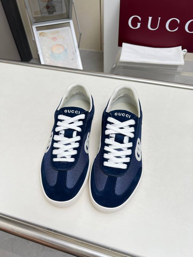 High-quality Gucci latest German training shoes, featuring double G leather and