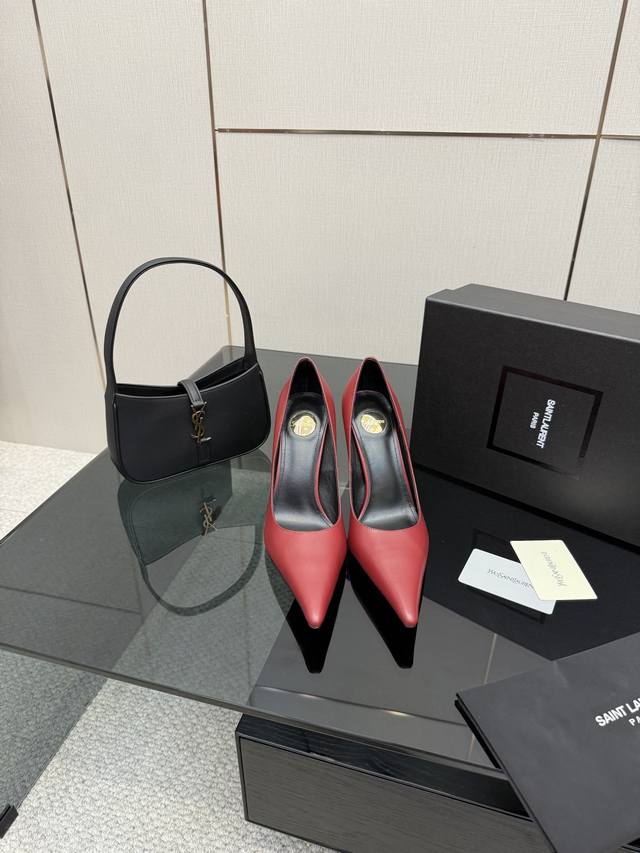 Ysl Saint Laurent SS2025 New Runway High Heels Pointed Toe High-Heeled Slippers