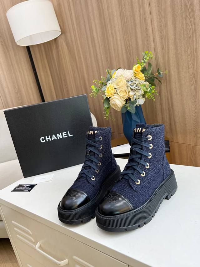 Factory Price (pp): New Autumn/Winter Chanel Ankle Boots, original mold, lace-u