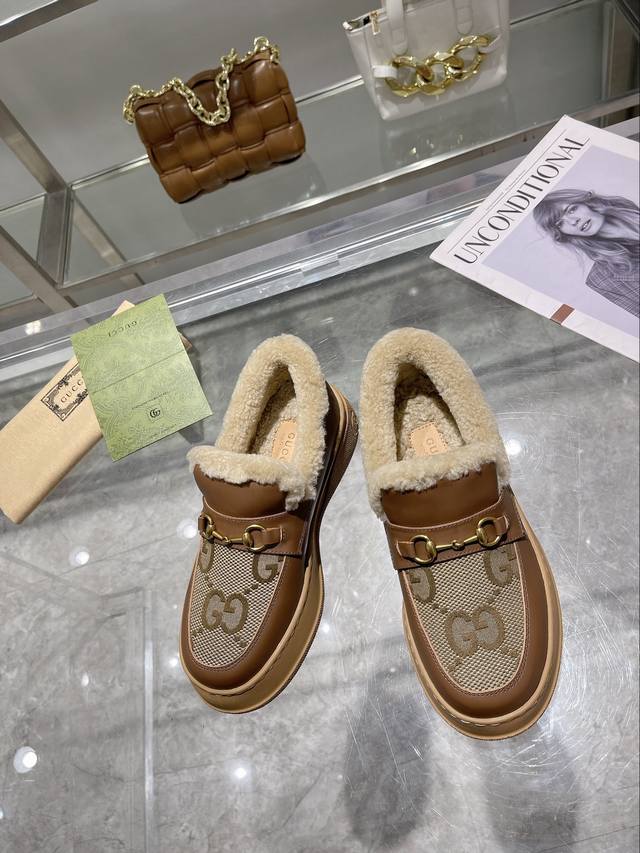 Gucci Paris Fashion Week China 2022 Merino Sheepskin Sheepskin Low-Cut Snow Boot