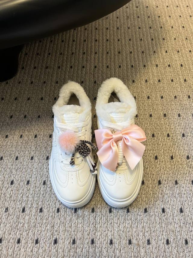 Top Quality Fend*25Ss Fleece-Lined Platform Shoes for Sports and Casual Wear The