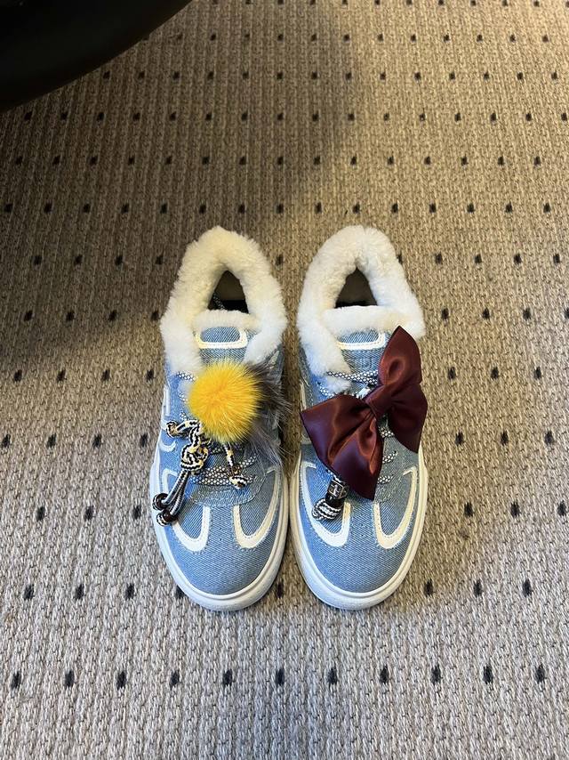 Top Quality Fend*25Ss Fleece-Lined Platform Shoes for Sports and Casual Wear The