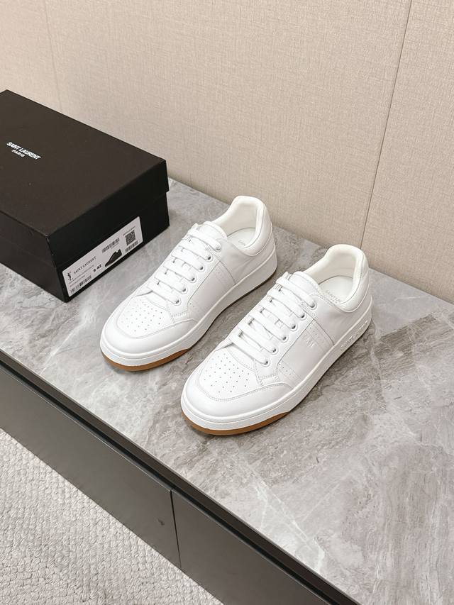 Men's Clothing 10 Saint Laurent's latest couple casual white sneakers, recommend