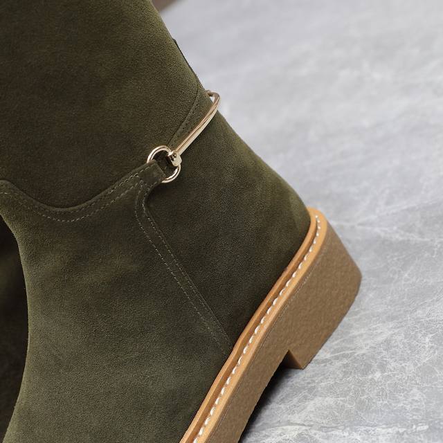 Genuine Gucci Fall/Winter Slim-fit Horsebit Boots, Show-style Slim-fit Boots, T