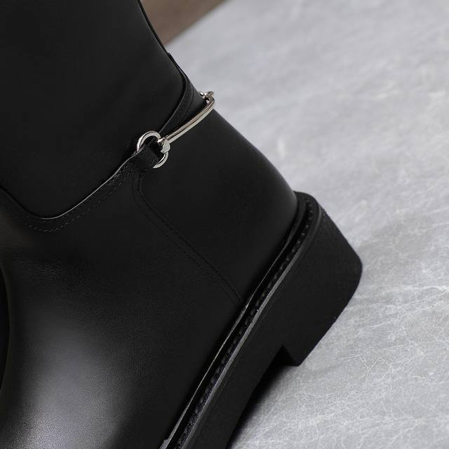 Genuine Gucci Fall/Winter Slim-fit Horsebit Boots, Show-style Slim-fit Boots, T