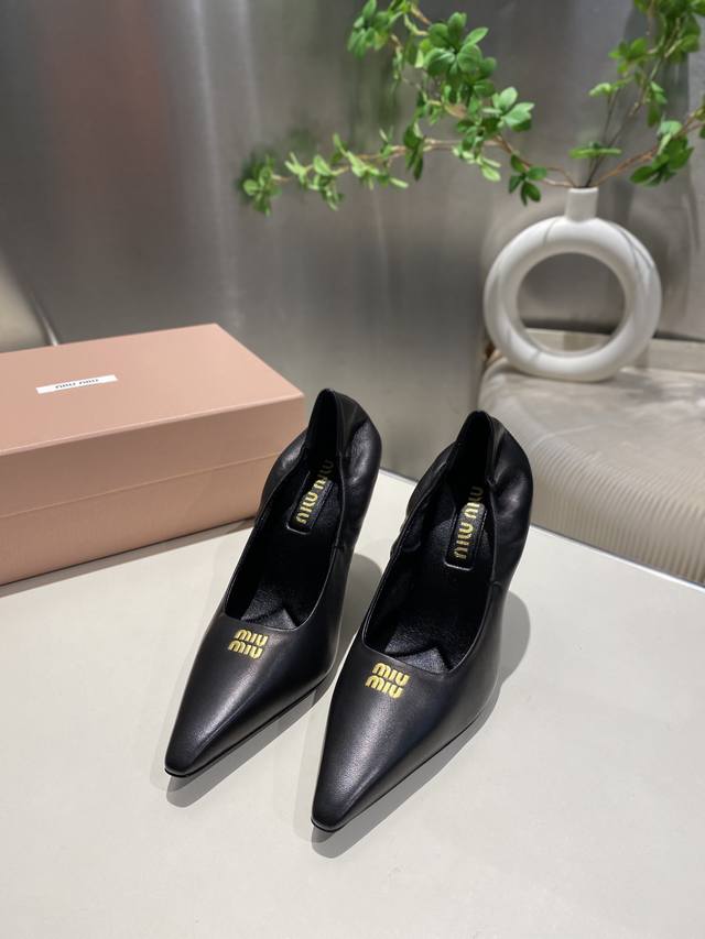 Factory direct Miu Miu runway style 2025 Spring/Summer new high-heeled shoes Th