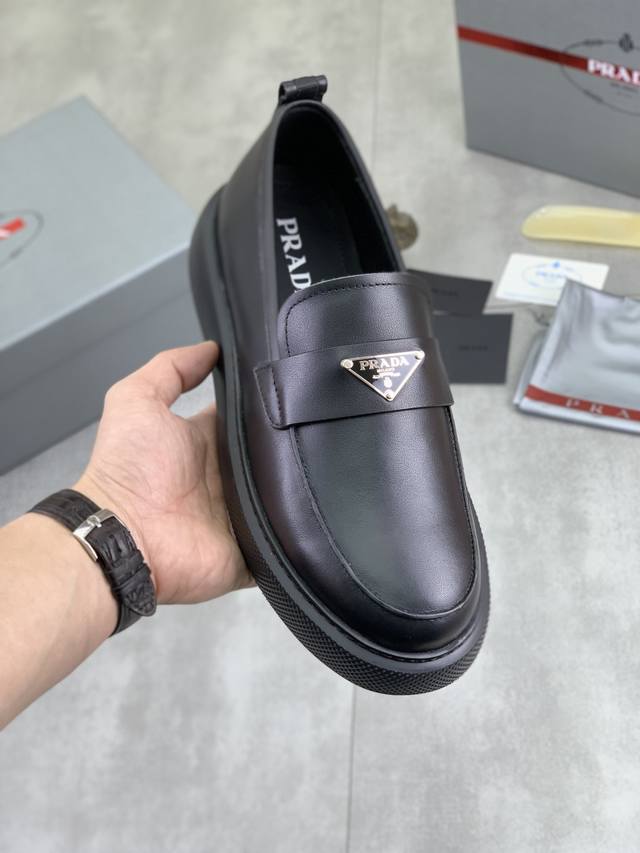 Factory direct price, high-quality Prada classic men's shoes, latest official r