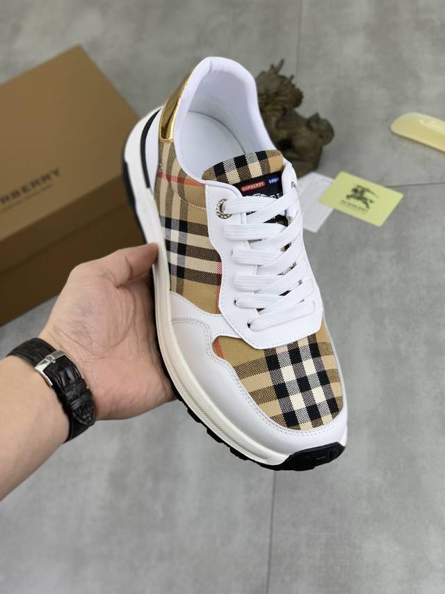Factory direct price. New Burberry men's casual low-top sneakers, perfect workm