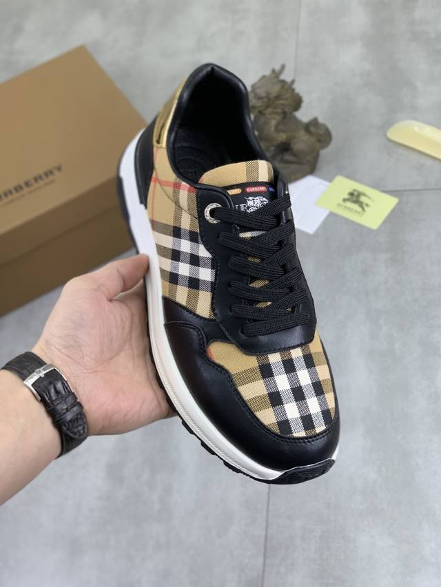 Factory direct price. New Burberry men's casual low-top sneakers, perfect workm