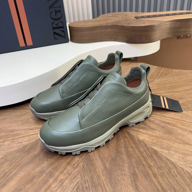 New Zegna Men's Triple Stitchmonte Luxury Casual Shoes in Suede - Latest Runway