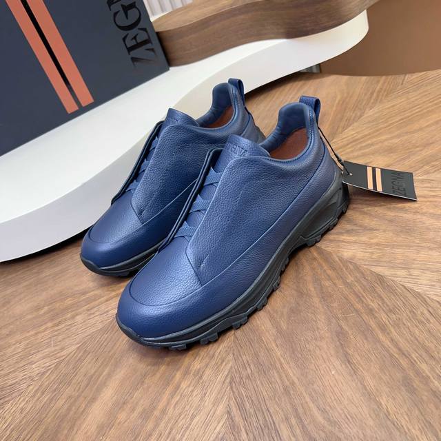 New Zegna Men's Triple Stitchmonte Luxury Casual Shoes in Suede - Latest Runway