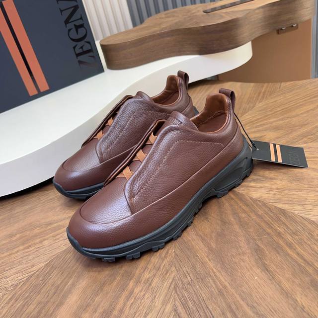 New Zegna Men's Triple Stitchmonte Luxury Casual Shoes in Suede - Latest Runway