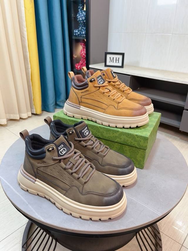 Factory Price p Gucci New Men's Shoes, a high-end brand, the latest fashionable