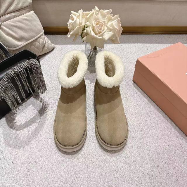 Miu Miu Women's Korean-Style Super Popular Little Potato Snow Boots Upgraded Ver